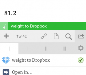 Sending weight to Dropbox file