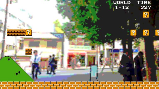 A regular street scene becomes Mario World?